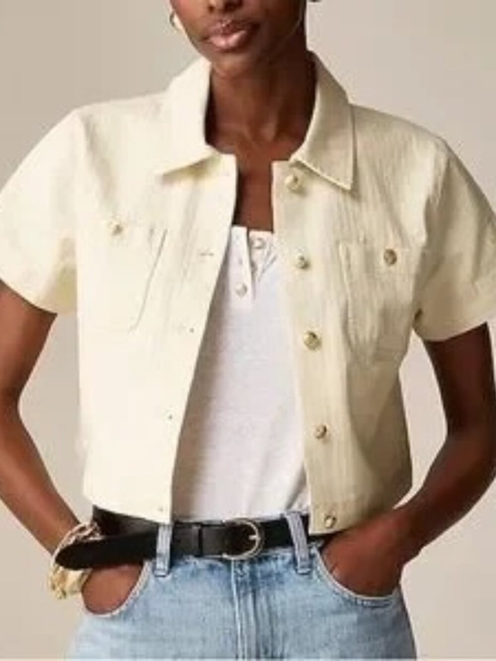 Jcrew Denim Top Ecru - Size 4